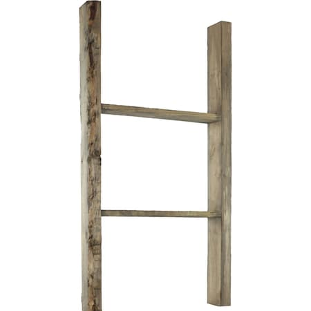Ekena Millwork 19"W x 36"H x 3 1/2"D Vintage Farmhouse 2 Rung Ladder, Barnwood Decor Collection, Pebble Grey DECR019X036X04LDRPG